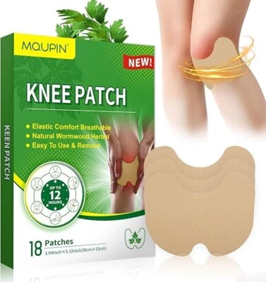 HAILICARE MQUPIN Knee Pain Relief Patch 18 PCS Natural Wormwood Heat Patches Inflammation