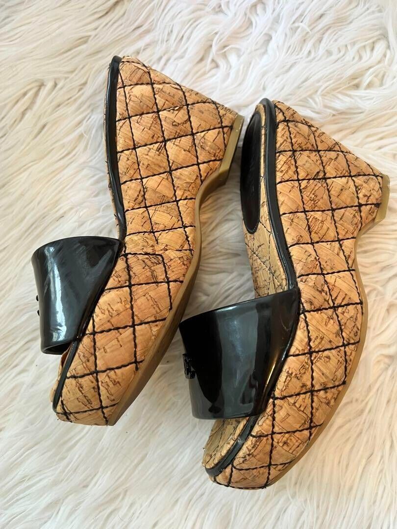CHANEL COCO MARK Wedge cork Sandals Mules Pumps Shoes Women CHANEL COCO MARK Wedge cork Sandals Mules Pumps Shoes Women