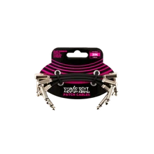 Ernie Ball 6220 Flat Ribbon Patch Cable 3in - Black- 3 Pack 3"