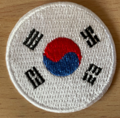 SÜDKOREA Koreanische Landesflagge bestickt KREISFÖRMIGER AUFNÄHER Abzeichen Kreis