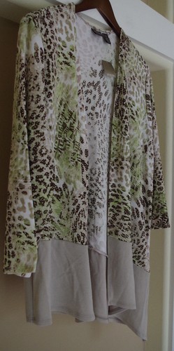 Chico's Travelers Classic Animal Print Open Front Jacket Size 2 12 14 NEW - Picture 2 of 6