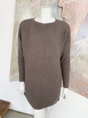 Tahari Sweater Womens Beige Tan Ribbed 