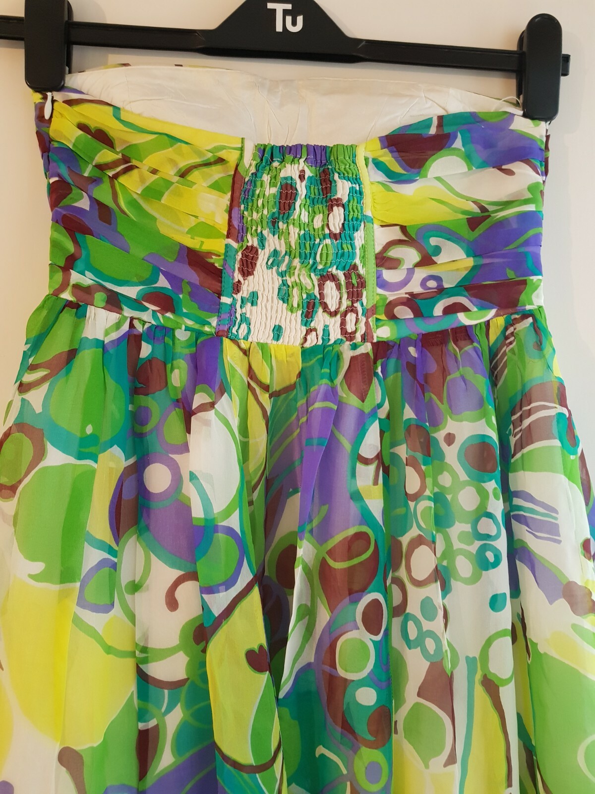 Zara Basic size S small, strapless green bandeau … - image 8