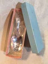 VINTAGE Silver Plate...BABY SPOON looped handle Wm Rogers/Oneida LTD...In box