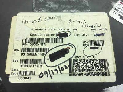 (5 PIECE LOT) DS1306EN, DALLAS SEMICONDUCTOR, IC RTC CLK/CALENDAR SPI 20-TSSOP