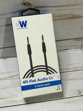 Just Wireless 4ft 3.5mm Aux Audio Cable – Black Stereo Headphone Cord