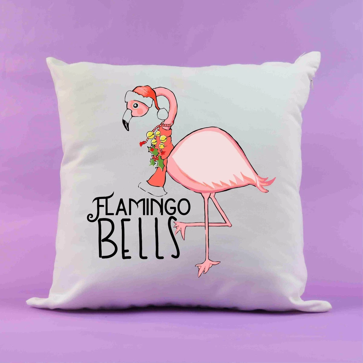 Christmas flamingo cushion Flamingo Bells Cushion Christmas