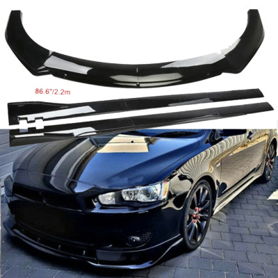 For Mitsubishi Lancer Glossy Black Front Lower Bumper Lip Splitter Spoiler