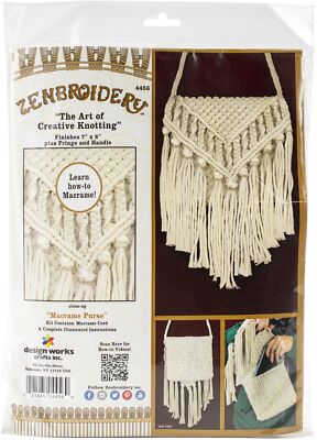 Design Works/Zenbroidery Macrame Purse Kit 7''X8''- (Pack of 1)