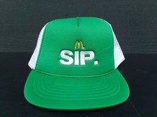 Rare Vintage MCDONALD'S SIP by KC Green Mesh Trucker Snapback Promo Hat Cap
