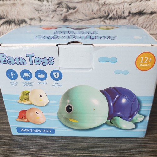 Wind Up BABY Bath Time Pool TOYS - 3 PCS SWIMMING Turtles