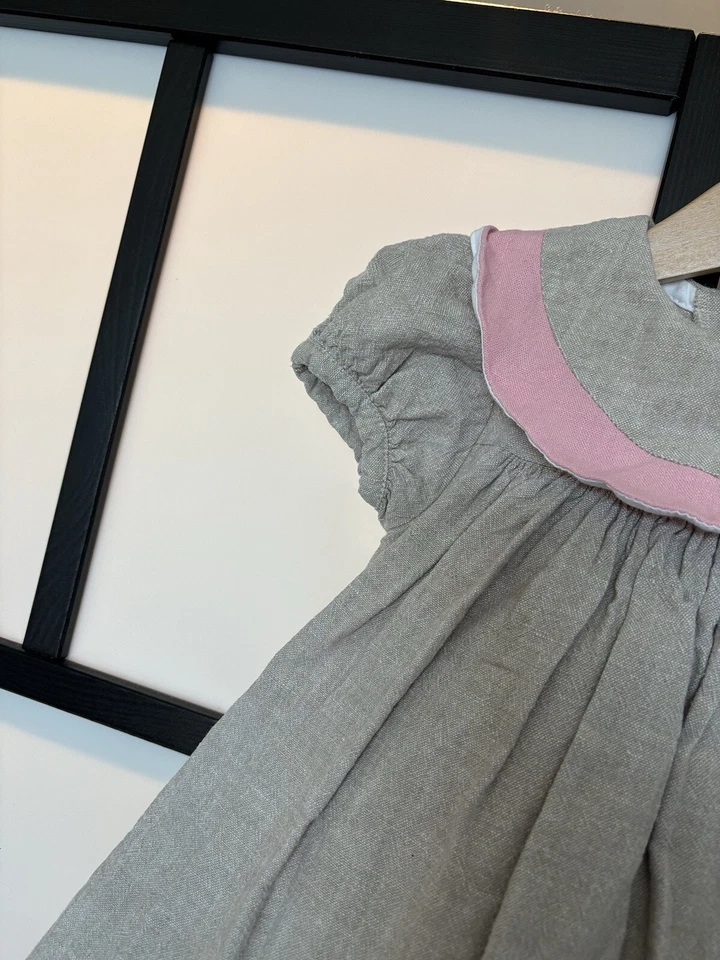 THE BAILEY BOYS Baby Girl Dress Linen Blend 24 Months.Preppy Party Classic - Image 2 of 4