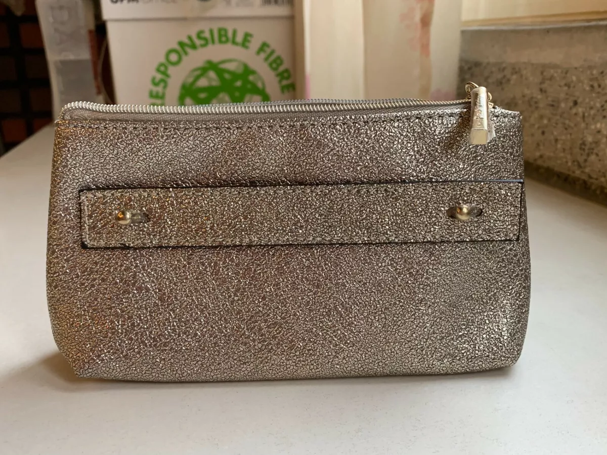 Silver shimmer clutch bag sales