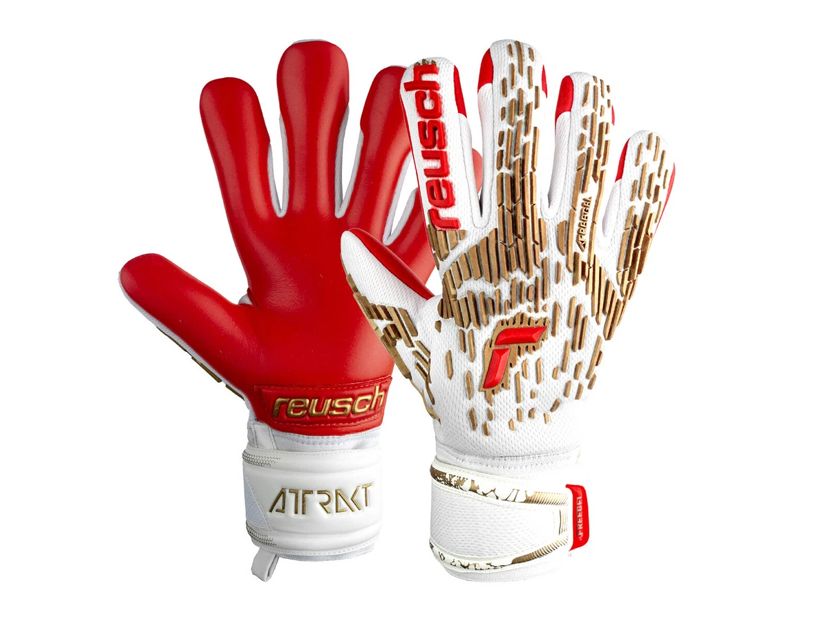 REUSCH GUANTI PORTIERE UOMO 5370235 1011 ATTRAKT FREEGEL SILVER WHITE GOLD FIE