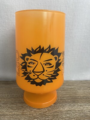 Indiana Tiara Zodiac Glass Leo Lion Sun Pedestal Vase Goblet MCM 1970s