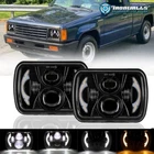 For Mitsubishi Mighty-Max 1983-95 Pair 7x6" LED Headlight Hi-Lo DRL Turn Signal