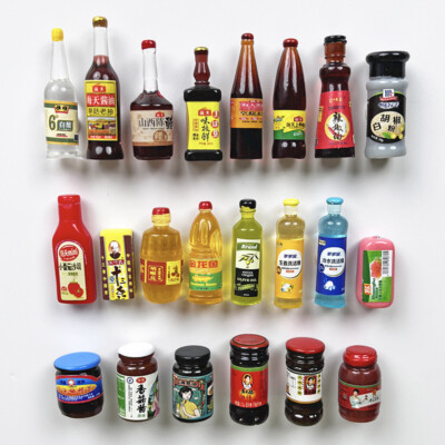 20PC Dollhouse Miniatures 1/6 Scale Mini Seasoning Bottle Accessories Kitchen