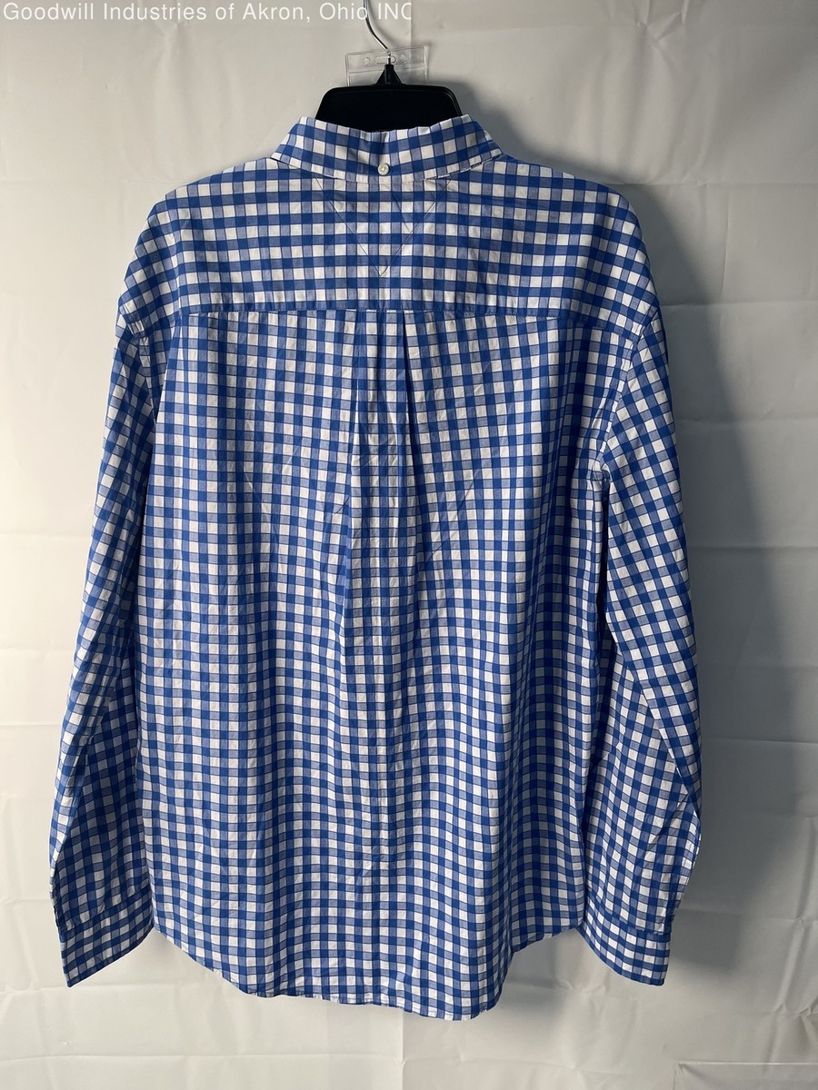 NWT Tommy Hilfiger Men's Blue/White Squared Long Sleeve