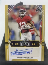 Christian Leary 2022 Leaf Draft Yellow Rookie RC Auto Alabama Georgia Tech K1