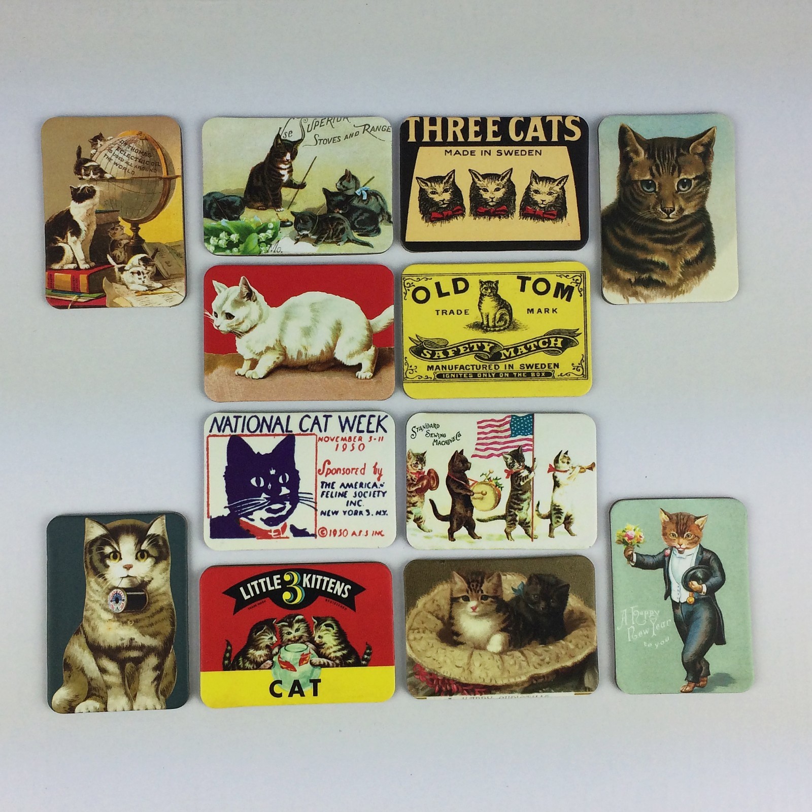 2 Katzen Kühlschrankmagnete - Lustige Deko Mit Hakenfunktion