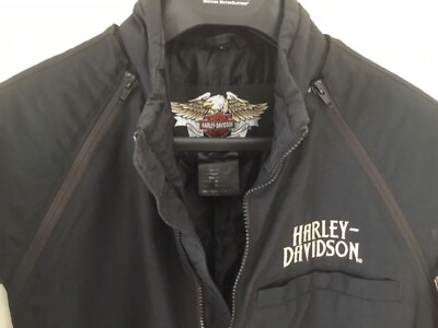 Harley Davidson LARGE BAD MOON Convertible Nylon Lined Jacket to