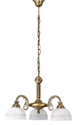 Rabalux 8813 Chandelier 3 Spot Flossi, E27, Bronze-Silver-White, Round, Klassis