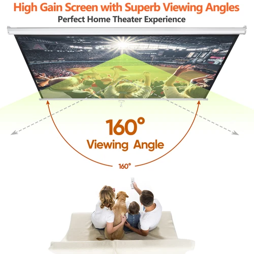 72''/80''/100''/119'' Projector Screen Pull Down Projection Screen Home Theater - Picture 43 of 89