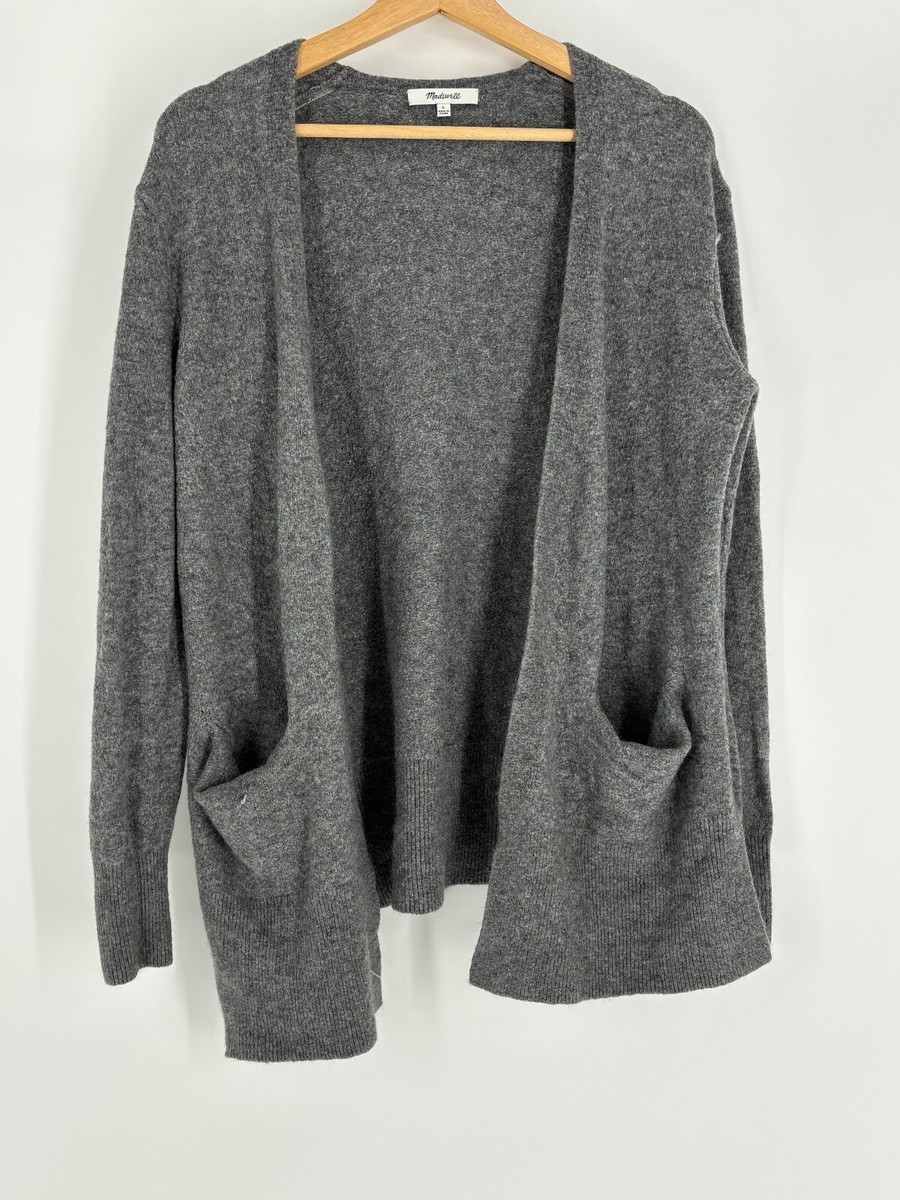 Madewell Gray Open Front Wool Blend Cardigan Sweater Women's Size Small