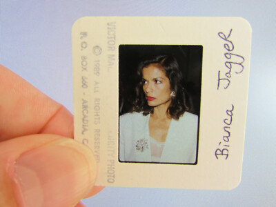 Original Press Photo Slide Negative - Rolling Stones - Bianca Jagger - 1989 - C
