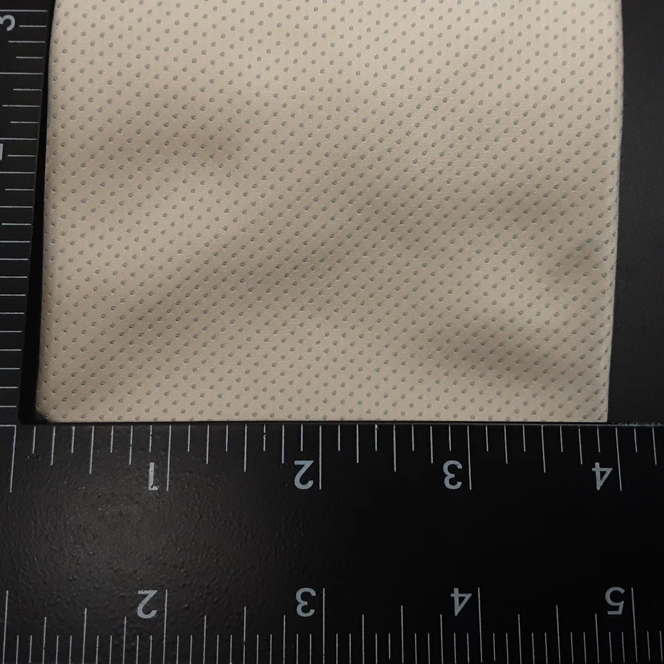 Corbata de cuello BRIONI 100 % seda marfil hecha en Italia puntos azules claros 59”L 4”W Foto 4 de 4