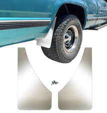 Universal Mud Flaps Stainless Steel Plain Style Splash Guards 2pcs New