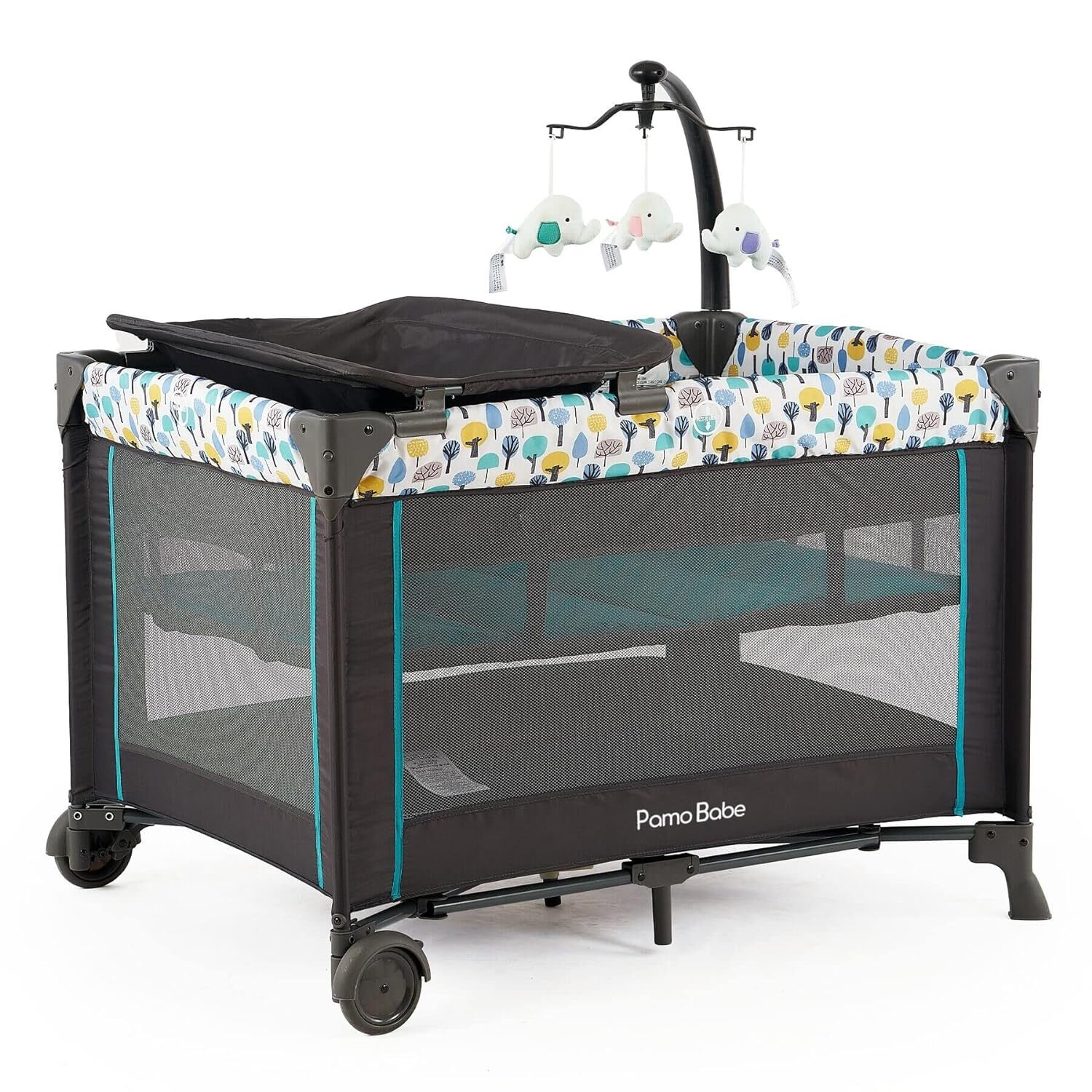 Portable Crib for Baby, Portable Baby Playpen with Bassinet and Changing Table