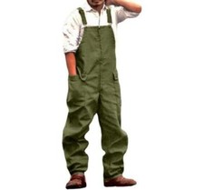 Mens Casual Loose Cotton Overalls Suspender Pants Outwork Trousers Jumpsuits New