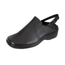 👟 24 HOUR COMFORT Myra Women's Wide Width Leather Slingback Clogs 👟