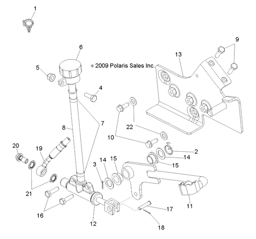 Polaris Master Cylinder Foot Assembly, Genuine OEM Part 1911552, Qty 1