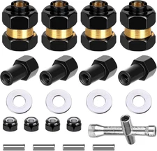 4 Pieces Brass 7Mm Hex Extended Wheel Hubs Wheel Spacers Axle Extension Combiner
