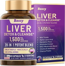 28-in-1 Liver Cleanse Detox  Repair - 1500mg Liver Health Support with...