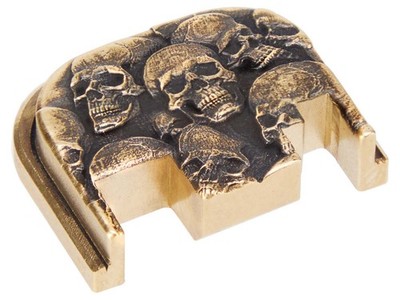 NDZ Brass 3D Engraved Skulls Back Plate for Glock Gen 1-4 17 19 22