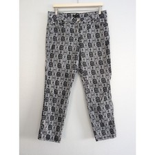 Escada Women  s Black White Floral Lace Print Pants Sz EU 42 US L Luxury Trousers