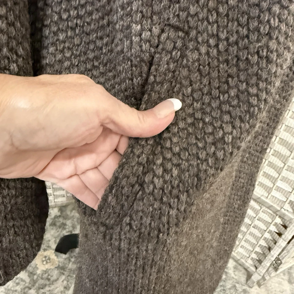 Eliza J Hooded Wool Coat Women’s M Brown Removable Fur Trim Snap Front NEW - Image 4 of 4