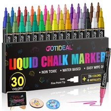 GOTIDEAL Chalk Markers,Fine Tip Liquid Chalk Markers for Blackboard Chalkboard