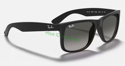 Ray-Ban JUSTIN RB4165 601/8G Sunglasses Dark Grey gloss Rubber Black 54mm