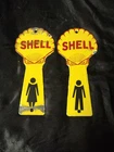 SHELL MOTOR OIL PORCELAIN SERVICE STATION RESTROOM KEY FOBS VINTAGE NICE KEYS