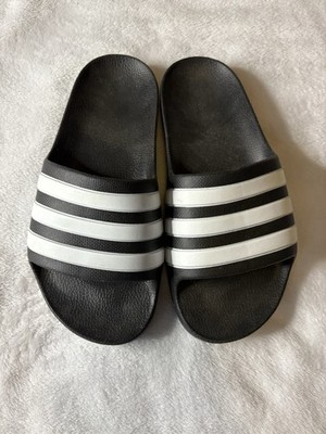 Adidas Adilette Aqua Slides Youth 4 K Black White Post-Swim Cloudfoam Boy Girl