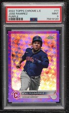 2022 Chrome Logofractor Edition Purple Refractor Jose Ramirez PSA 9 MINT 02u0