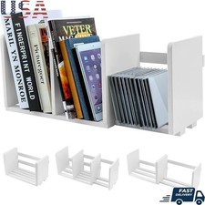 Expandable Desktop Bookshelf Wood Compact Organizer Adjustable Storage Solution