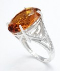 LAB CREATED 8.50 Cts YELLOW TOPAZ & GENUINE DIAMOND RING .925 Sterling Silver — photo 5