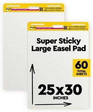 Post-it  Super Sticky Wall Easel Pad, 25" x 30", 30 Sheets/Pad, 2 Pads/Pack