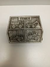 vintage TEREX belt buckle HEAVY EQUIPMENT tractor GM farming WESTERN cowboy