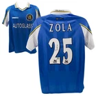 Gianfranco Zola Signed Chelsea Home Soccer Jersey #25 with Beckett COA